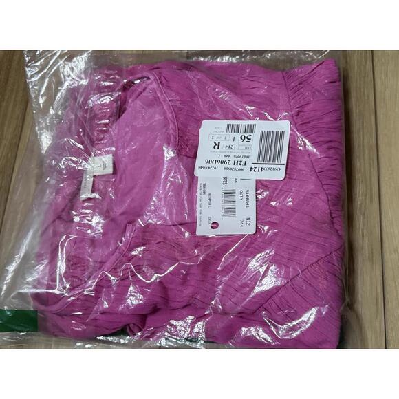 NWT! Treasure & Bond Shirred Raglan Sleeve Gauze Top in Pink Surprise Size Large - Picture 3 of 4